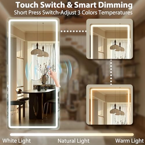 LED Full Length Mirror 71x32 inch Oversized Body Mirrors with Lights - Image 4