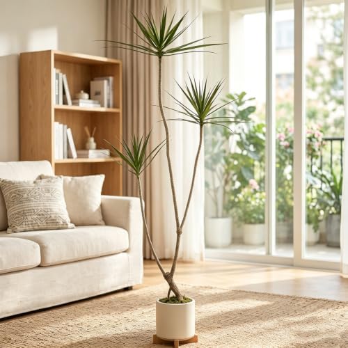 6ft Dracaena Marginata Artificial Tree, 3-Heads Faux Dragon Tree - Image 3
