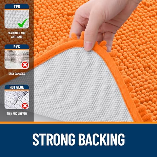 OLANLY Toilet Rugs U-Shaped 24x20, Soft Absorbent Chenille Contour Rugs - Image 6