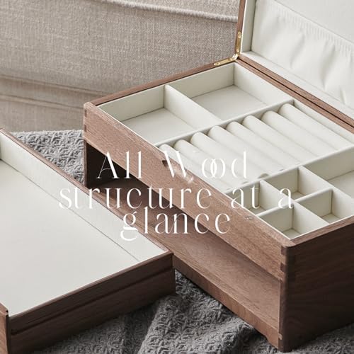 Beexchange Black Walnut Wooden Jewelry Box - Allwood, Handcrafted, Classic Jewelry Box. Jewelry boxes & organizers for Women, Men, and Girls (Double-Layer) - Image 5