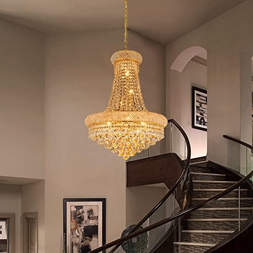 Gold Crystal Chandeliers for Dining Room，12-Lights D22 Inch - Image 3