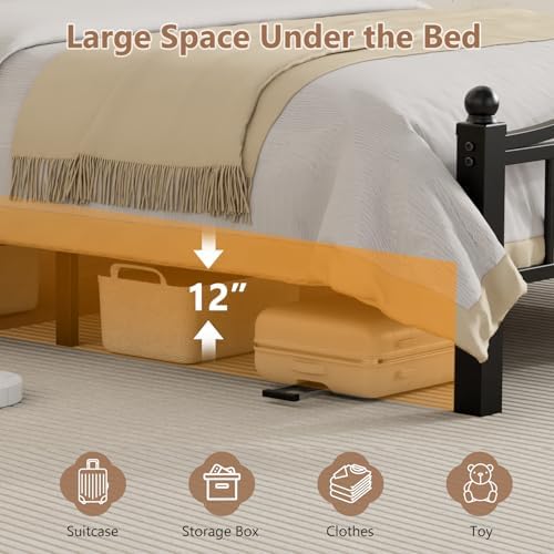 Metal Full Size Bed Frames with Headboard & Footboard - Image 6