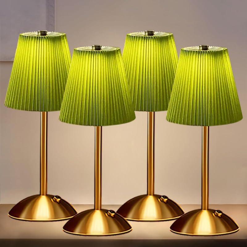 4pack Green Cordless Rechargeable LED Table Lamp,3 Colors, Dimmable,2200mAh, Touch Control, Portable Night Light for Bedroom, Restaurant,Christmas Decorations. - Image 2