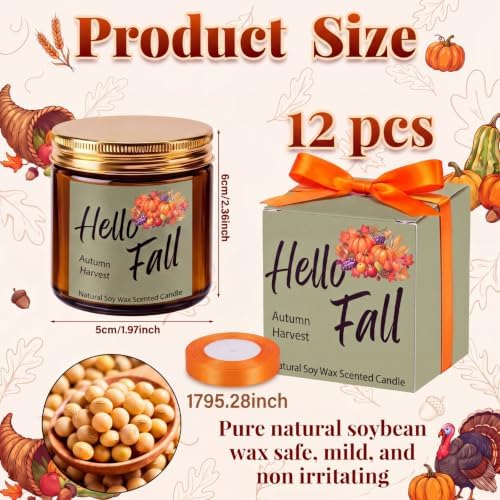 MTLEE 12 Pcs Fall Scented Candles for Home Candle Gifts for Women Men - Image 2