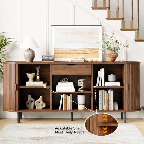 ONBRILL 70" Sideboard Buffet Cabinet with Drawer&Adjustable Storage Shelves - Image 4