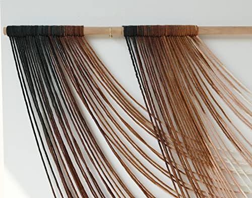 Macrame Wall Hanging Brown Dip Dyed Boho Fiber Art Decor 57"W*35"L - Image 7