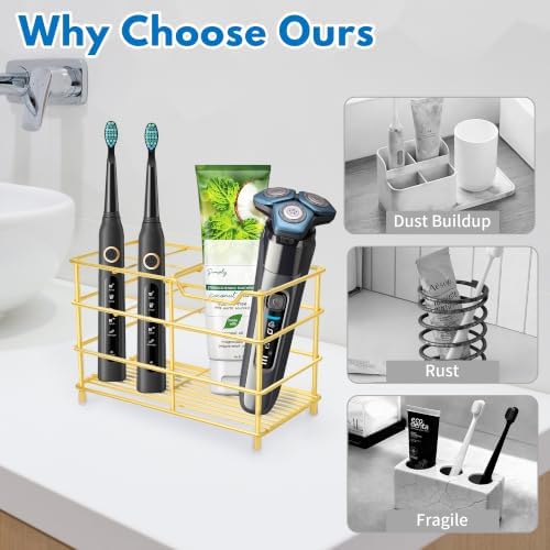 Electric Toothbrush Holders for Bathrooms 304 Stainless Steel Quick Drying - Image 2