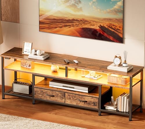 Huuger 63 Inch LED TV Stand with Power Outlets for 65 70 Inch TV by Huuger