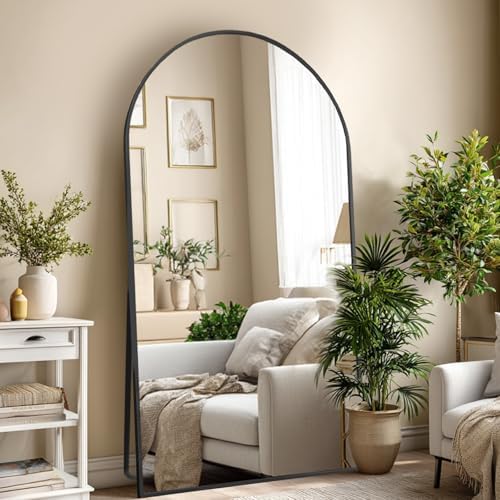 LFT HUIMEI2Y 76.4"x37" Arch Full Length Mirror, Black Floor Mirror by LFTHUIMEI2Y
