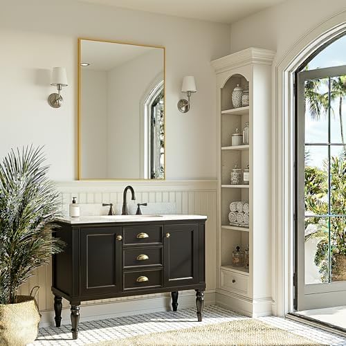 FICTOR Bathroom Vanity Mirror for Over Sink, 24" x 36", Gold - Image 6