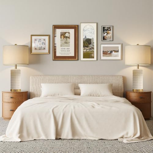 25" Ceramic Touch Table Lamp Set of 2 for bedroom and Living Room White - Image 6