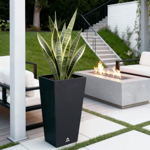 Tall Outdoor Planter 30 Inch 2-Pack, Tapered Design with Drainage Holes - Image 7