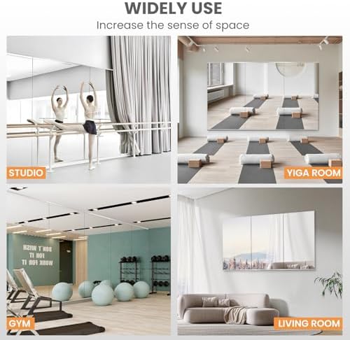pertetey 56 x 16 in Home Gym Mirrors, Frameless, 2-Pack - Image 5