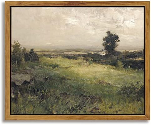 InSimSea Framed Canvas Wall Art Vintage Decor, The Vast Grassland Wall Art Room Decor, Classical Scenery Oil Painting Wall Artwork, Home Wall Decoration for Bedroom Living Room Bathroom, 8"x10" by InSimSeaArt