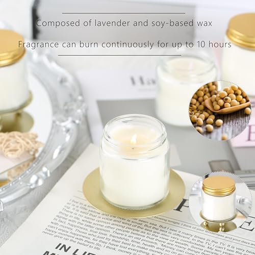 24 Pcs 4 Oz Mason Jar Candles, Vanilla Scented Soy Candles Bulk Set for Stress Relief and Relaxation, Great Favors for Wedding, Christmas, Housewarming Gifts (Gold, Vanilla, 24) - Image 4