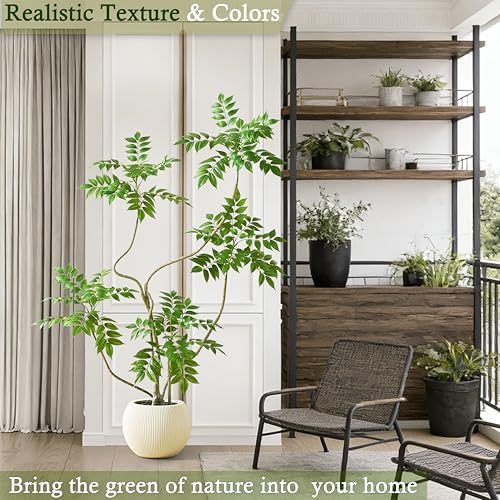 Artificial Sumac Tree: 5FT Faux Mahonia Fortunei Tree Fake Plants - Image 6