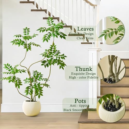 Artificial Sumac Tree: 5FT Faux Mahonia Fortunei Tree Fake Plants - Image 3