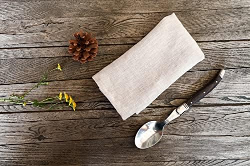 100% Pure Linen Dinner Cloth Napkins 15 x 15 Inch Natural - Set of 6 Pack European Flax Natural Fabric Washable for Home and Kitchen - Image 4