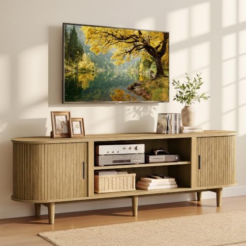 VASAGLE 70 Inch TV Stand, Mid Century Entertainment Center with Storage by VASAGLEbySONGMICSHOME