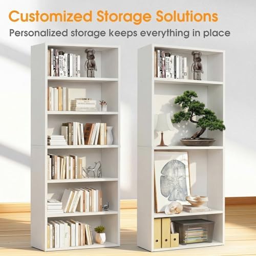 Sweetcrispy 6 Shelf Bookcase Open Display Bookshelf Storage Organizer - Image 4