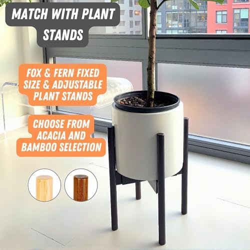 Fox & Fern Large Planter for Indoor or Outdoor, White Glossy, 8 Inch - Image 7