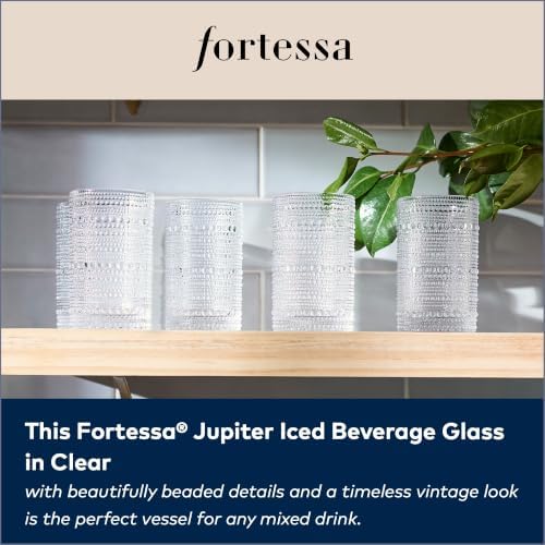 Fortessa Jupiter Beaded Hobnail Glass, 13 Ounce Iced Beverage (Set of 6), Clear - Image 5