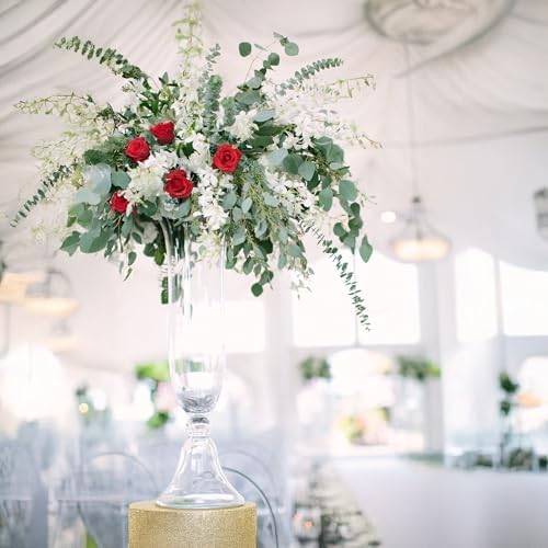 WGV Trumpet Glass Vase, Open Width 8.5", Height 25.25", (Multiple Sizes Choices) Clear Large Floral Planter Centerpiece, Wedding Event Home Decor, 1 Piece (VTR0625) - Image 6