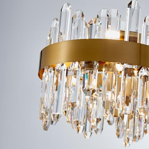 Gold Oval Crystal Chandelier L35.4 inch, 20-Lights Gold Chandeliers Modern Crystal Chandelier Pendant Light Fixture G9 Lights Pendant Ceiling Light for Dining Living Room Kitchen Island - Image 3