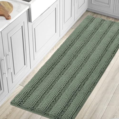 H.VERSAILTEX Bathroom Rugs Bath Mat Runner Rug Non Slip Kitchen Rug Extra Long Bath Rug Runners Oversized 59" x 20" Absorbent Washable Dry Fast Plush Area Rug for Bathroom/Bedroom - Green Bay by HVERSAILTEX