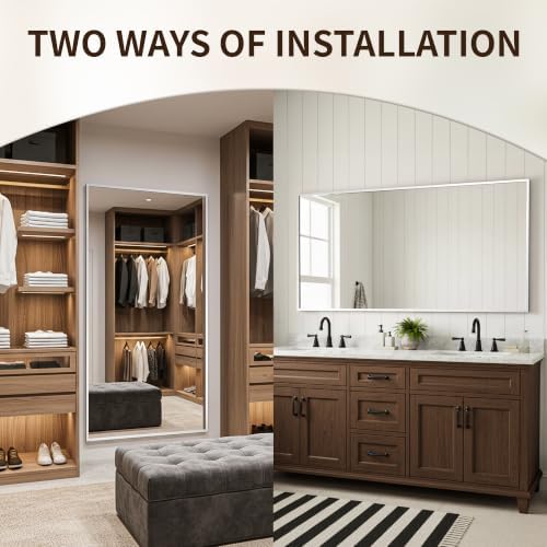 FICTOR Bathroom Vanity Mirror for Over Sink, 48" x 30", Silver - Image 5