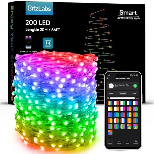 BrizLabs Smart Fairy Lights, 66 ft 200 LED, Alexa Google Home Compatible by BrizLabs