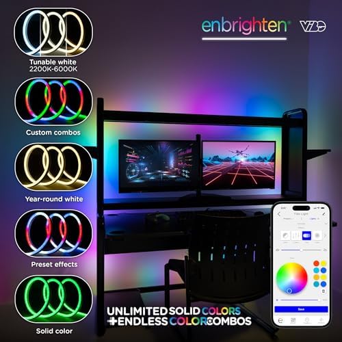 Enbrighten Vibe Spectrum LED Neon Rope Lights, Indoor Smart Light - Image 3