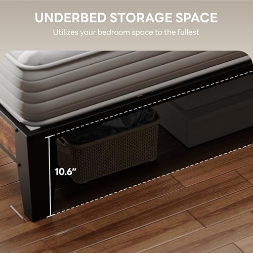 LIKIMIO Full XL Bed Frame with Storage Headboard and Charging Station - Image 4