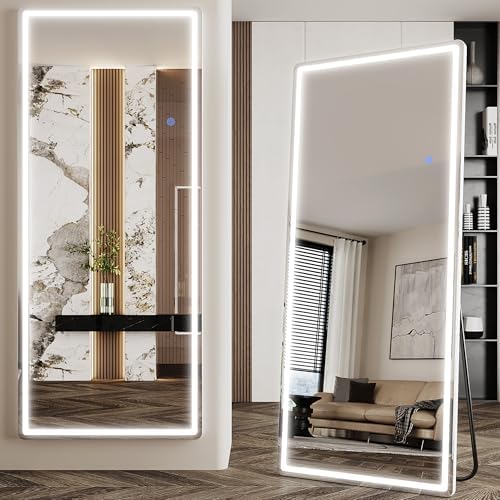 Antok 71"x28" LED Full Length Mirror, Lighted Floor Mirror, Rect by AntokMirror