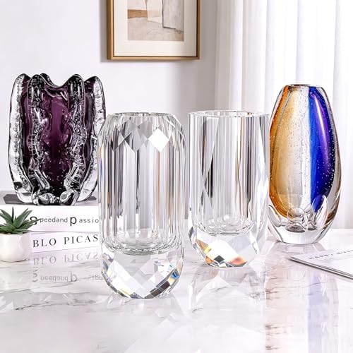 KAMMAK Glass Vase, Transparency Hand Blown Decorative Vase - Image 7