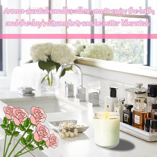 24 Pcs 6 Oz Rose Scented Soy Candles Set,Mason jar Bulk Candles for Gifts,Aromatherapy Candle,Great Stress Relieving Scented Candle for Girls as a Gift for Birthdays, Weddings and More! - Image 4