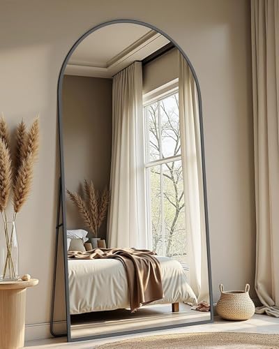 82"x44" Arched Full Length Mirror with Stand,Full Body Floor Mirror by CoomilyBrandStory