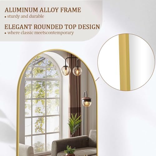 Koonmi 65x24 Arched Full Length Mirror, Floor Mirror with Stand - Image 5