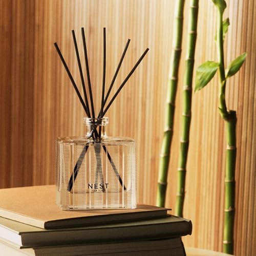 NEST New York Reed Diffuser, Bamboo - 5.9 fl oz - Fragrance for Up to 90 Days - Reusable, Refillable Glass Holder - Includes 8 All-Natural Reed Sticks - Flame Free - Image 3