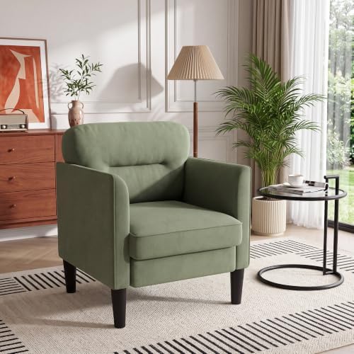 Kromax Accent Chair for Living Room, Comfy Upholstered Armchair, Green by KROMAX