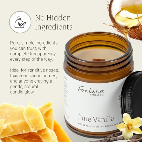 Fontana Candle Co Wood Wick Beeswax Candle, Vanilla - Image 6