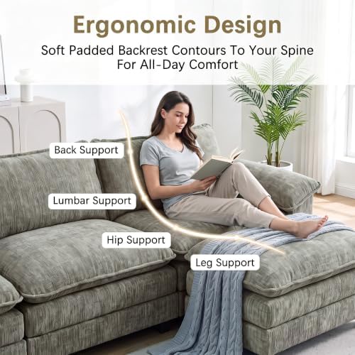 Homall 158.6" U-Shaped Cloud Couch, Modular Sectional Sofa for Living Room - Image 6