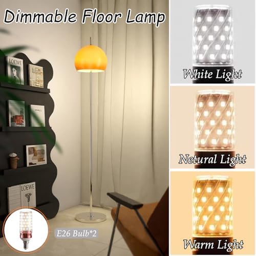 Orange Mushroom Floor Lamp,Foot Switch Control,for Living Room Bedroom - Image 6