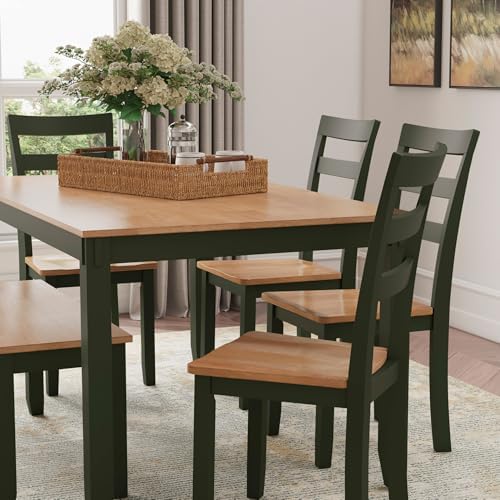 Signature Design by Ashley Gesthaven Counter Height Dining Set, 5-Piece Bar Table and Chairs Set with Butcher Block Top, Casual Green and Light Natural Mango Wood - Image 2