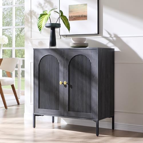 IFGET 34" Tall Modern Arch Sideboard Buffet Cabinet with Storage, Dark Grey by IFGETEnrichYourLivingSpace