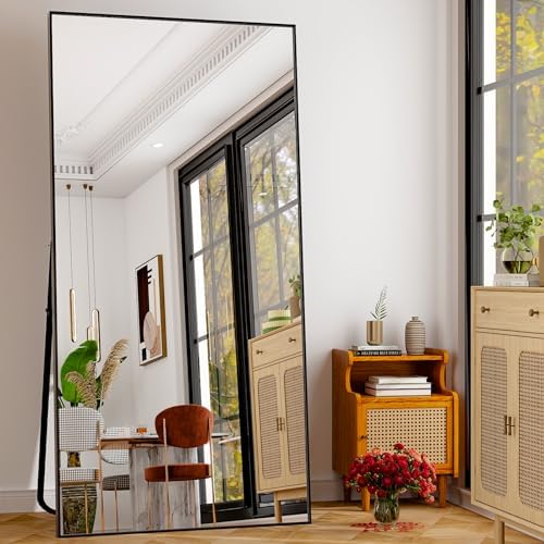 GLSLAND 76"x34" Full Length Mirror Large Rectangle Full Body Mirror, Black - Image 2