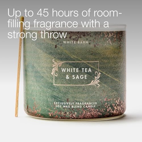 Bath & Body Works 3-Wick Candle, White Tea & Sage, Soy Wax Blend - Image 5