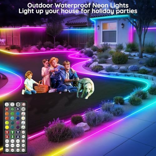 FBZ 120Ft Led Rope Lights, Flexible Neon Lights Control with App/Remote, Multiple Modes, IP65 Outdoor RGB Waterproof, Music Sync Gaming Light Strip for Bedroom Decor - Image 6