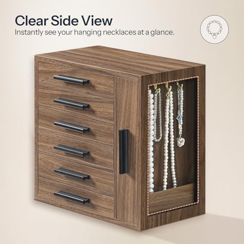 HOOBRO Wooden Jewelry Box for Women, Large Jewelry Organizer Box - Image 6