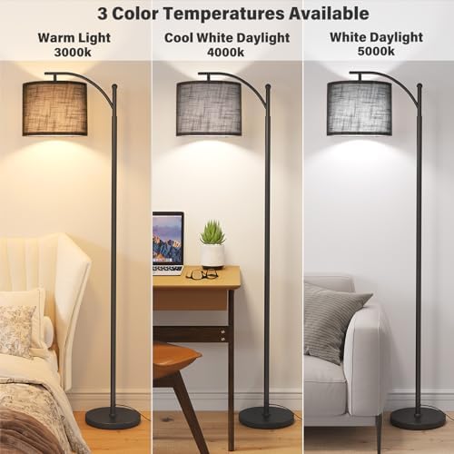 SUNMORY Arc Floor Lamp, Modern Floor Lamp with 3 Color Temperatures Bulb - Image 2